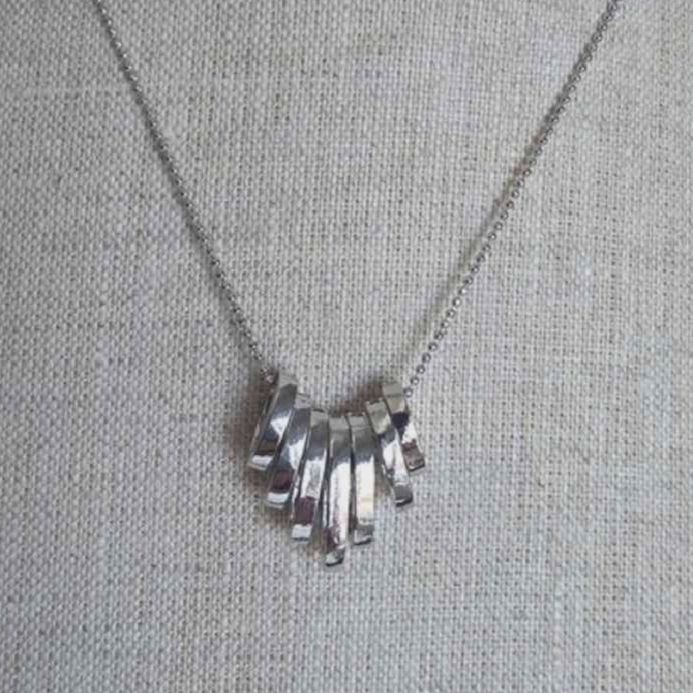 Contemporary Silver-Tone Multi Bar Necklace - Women's Jewelry